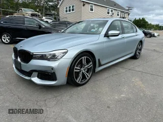 2018 BMW 7 Series 740i xDrive with VIN WBA7E4C56JGV23947, listed as a Copart auction lot 62079255 with 109,582 mi miles and Clean title. Bid and sale history available at DreamBid. Image 1.