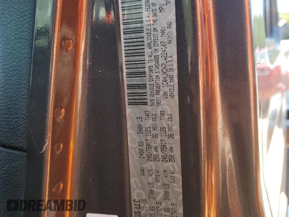 2020 Jeep Wrangler Unlimited Sport Altitude with VIN 1C4HJXDN7LW224107, listed as a Copart auction lot 61435715 with 38,151 mi miles and Salvage title. Bid and sale history available at DreamBid. Image 12.