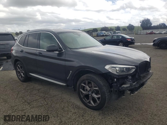 2021 BMW X3 xDrive30i with VIN 5UXTY5C09M9E29882, listed as a Copart auction lot 51461695 with 43,807 mi miles and Salvage Title. Bid and sale history available at DreamBid. Image 4.