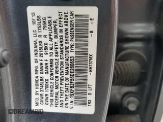 2013 Honda Civic LX with VIN 19XFB2F56DE280653, listed as a Copart auction lot 54537685 with 159,961 mi miles and Salvage title. Bid and sale history available at DreamBid. Image 12.