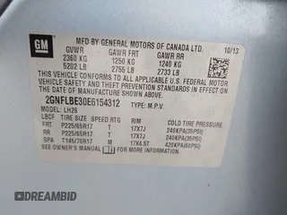 2014 Chevrolet Equinox LT with VIN 2GNFLBE30E6154312, listed as a IAAI auction lot 41372378 with 157,666 mi miles. Bid and sale history available at carsss.com. Image 9.
