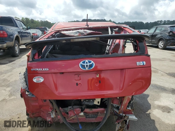 2013 Toyota Prius One with VIN JTDKN3DUXD1640001, listed as a Copart auction lot 53190825 with 0 mi miles and Clean Title. Bid and sale history available at carsss.com. Image 6.