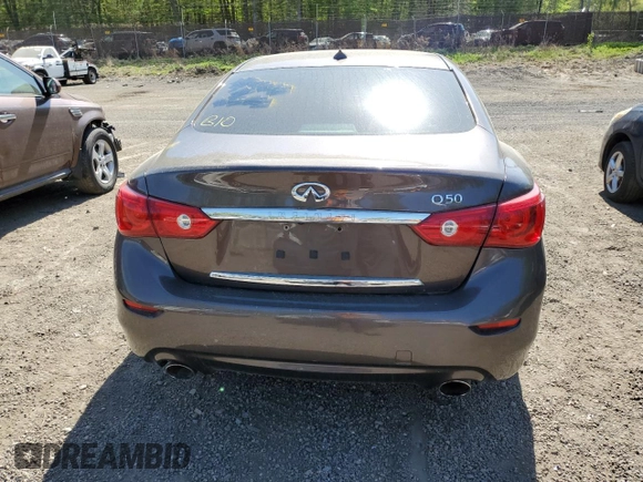 2015 Infiniti Q50 Premium with VIN JN1BV7AP0FM339781, listed as a Copart auction lot 53658315 with 179,703 mi miles and Salvage Title. Bid and sale history available at carsss.com. Image 6.