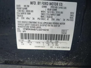 2020 Ford Police Interceptor Utility z VIN 1FM5K8AB7LGD18218, wystawiony jako IAAI lot #41975421 z przebiegiem Nie podano mil oraz . Historia ofert i sprzedaży dostępna na DreamBid. Obrazek 9.