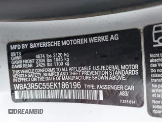 2014 BMW 4 Series 435i xDrive with VIN WBA3R5C55EK186196, listed as a IAAI auction lot 42678249 with 71,362 mi miles and . Bid and sale history available at DreamBid. Image 9.
