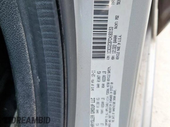 2012 Dodge Avenger SXT with VIN 1C3CDZCB7CN183153, listed as a Copart auction lot 63293725 with 122,681 mi miles and Salvage title. Bid and sale history available at DreamBid. Image 12.