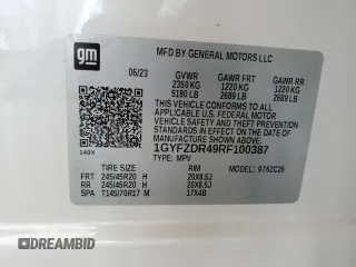 2024 Cadillac XT4 AWD Premium Luxury z VIN 1GYFZDR49RF100387, wystawiony jako Copart lot #76304794 z przebiegiem 14 649 mil mil oraz Szkoda całkowita • Salvage title. Historia ofert i sprzedaży dostępna na DreamBid. Obrazek 14.
