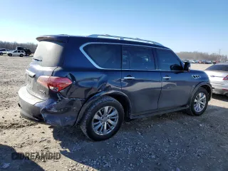 2015 Infiniti QX80 with VIN JN8AZ2NF2F9573090, listed as a Copart auction lot 41371704 with 216,620 mi miles and Salvage Title. Bid and sale history available at carsss.com. Image 3.