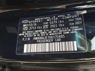2017 Genesis G80 3.8L with VIN KMHGN4JE7HU170485, listed as a Copart auction lot 47549640 with 39,163 mi miles. Bid and sale history available at carsss.com. Image 10.