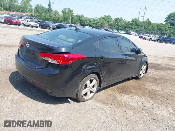 2013 Hyundai Elantra GLS with VIN KMHDH4AEXDU530711, listed as a IAAI auction lot 42499254 with 209,121 mi miles and . Bid and sale history available at DreamBid. Image 4.