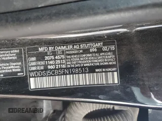 2015 Mercedes-Benz CLA 45 AMG with VIN WDDSJ5CB5FN198513, listed as a Copart auction lot 46956165 with 79,948 mi miles and Salvage title. Bid and sale history available at DreamBid. Image 12.