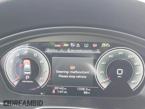 2023 Audi A4 S line Premium Plus with VIN WAUEAAF41PN015426, listed as a IAAI auction lot 41851254 with 39,142 mi miles and . Bid and sale history available at DreamBid. Image 7.