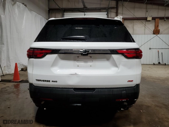 2022 Chevrolet Traverse RS with VIN 1GNEVJKW4NJ167128, listed as a Copart auction lot 49682625 with 51,857 mi miles and Salvage Title. Bid and sale history available at carsss.com. Image 6.