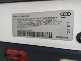 2023 Audi A5 Sportback Premium Plus with VIN WAUCBCF56PA050964, listed as a Copart auction lot 74617653 with 3,495 mi miles. Bid and sale history available at carsss.com. Image 14.