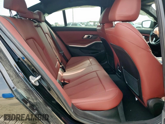 2023 BMW 3 Series 330i with VIN 3MW69FF08P8D30427, listed as a Copart auction lot 58085895 with 27,608 mi miles and Salvage title. Bid and sale history available at DreamBid. Image 10.