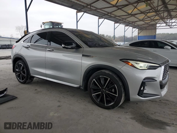 2022 Infiniti QX55 Sensory with VIN 3PCAJ5L38NF104121, listed as a Copart auction lot 86705454 with 53,042 mi miles and Salvage title. Bid and sale history available at DreamBid. Image 4.