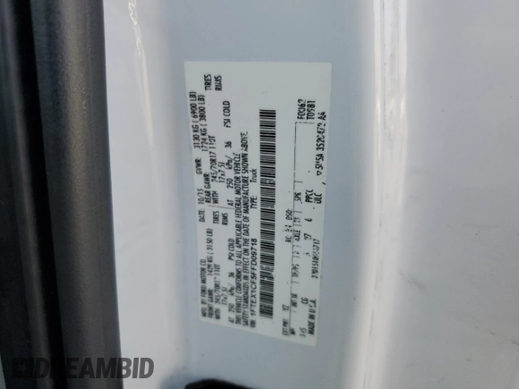 2015 Ford F-150 XL with VIN 1FTEX1CF5FFD09718, listed as a Copart auction lot 50145635 with 144,735 mi miles and Salvage Title. Bid and sale history available at carsss.com. Image 12.