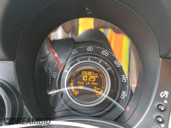 2013 FIAT 500 Abarth with VIN 3C3CFFFH4DT623100, listed as a Copart auction lot 56852725 with 109,387 mi miles and Non repairable. Bid and sale history available at DreamBid. Image 9.