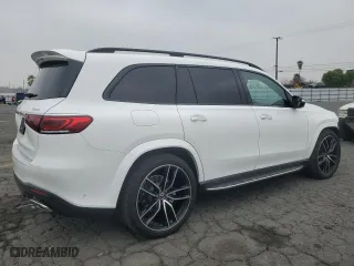 2023 Mercedes-Benz GLS with VIN 4JGFF8GE6PA985767, listed as a Copart auction lot 43654615 with 28,522 mi miles and Salvage Title. Bid and sale history available at carsss.com. Image 3.