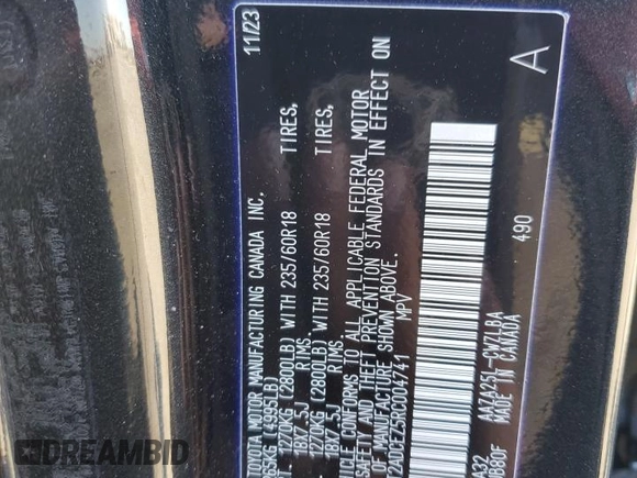 2024 Lexus NX with VIN 2T2ADCEZ5RC004741, listed as a Copart auction lot 76725814 with 13,247 mi miles and Salvage Title. Bid and sale history available at carsss.com. Image 12.
