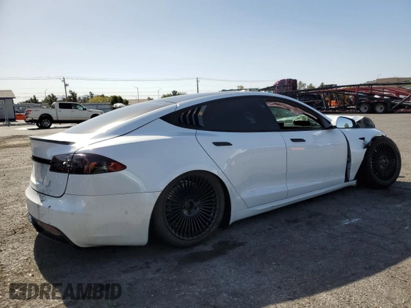 2021 Tesla Model S Long Range with VIN 5YJSA1E59MF441715, listed as a Copart auction lot 56667755 with Not provided miles and Salvage title. Bid and sale history available at DreamBid. Image 3.