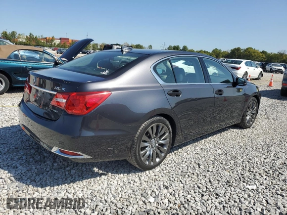 2016 Acura RLX Tech Pkg with VIN JH4KC1F53GC001160, listed as a Copart auction lot 70796374 with 104,174 mi miles and Salvage Title. Bid and sale history available at carsss.com. Image 3.