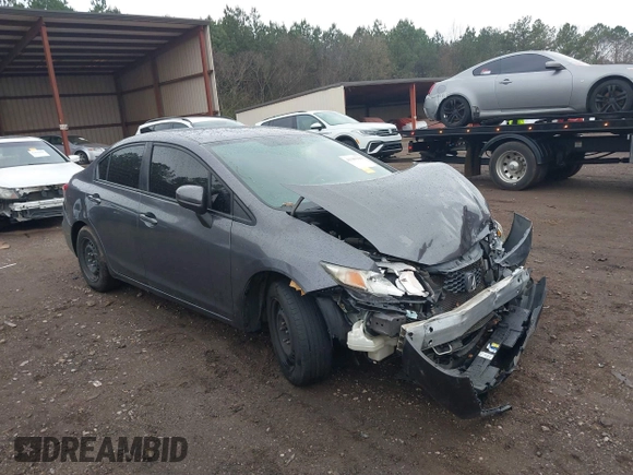 2014 Honda Civic Sedan LX with VIN 19XFB2F55EE238072, listed as a IAAI auction lot 41858342 with 207,475 mi miles. Bid and sale history available at carsss.com. Image 1.