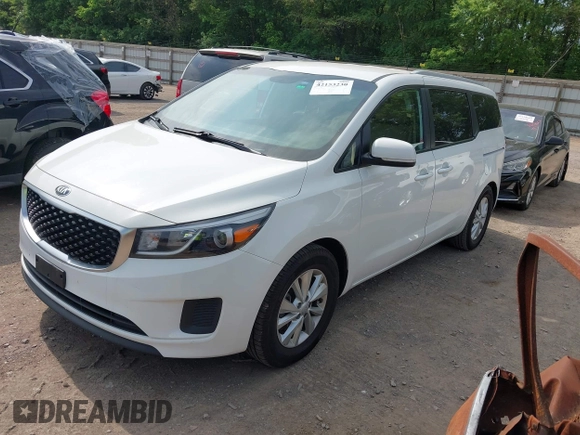 2016 Kia Sedona LX with VIN KNDMB5C11G6204116, listed as a IAAI auction lot 42153230 with 194,553 mi miles. Bid and sale history available at carsss.com. Image 2.