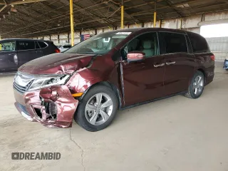 2019 Honda Odyssey EX with VIN 5FNRL6H52KB065759, listed as a Copart auction lot 58627075 with 67,062 mi miles and Salvage title. Bid and sale history available at DreamBid. Image 1.