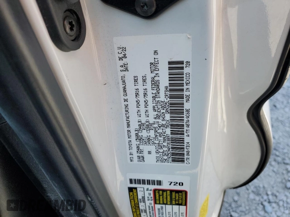 2022 Toyota Tacoma SR z VIN 3TYRZ5CN4NT018897, wystawiony jako Copart lot #59029334 z przebiegiem 34 070 mil mil oraz Szkoda całkowita • Salvage title. Historia ofert i sprzedaży dostępna na DreamBid. Obrazek 12.