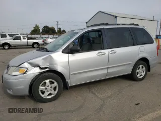 2001 Mazda MPV DX with VIN JM3LW28Y810203101, listed as a Copart auction lot 75053744 with 185,058 mi miles and Salvage Title. Bid and sale history available at carsss.com. Image 1.