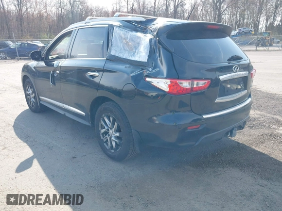 2013 Infiniti JX35 with VIN 5N1AL0MM2DC349038, listed as a IAAI auction lot 42087824 with 162,200 mi miles. Bid and sale history available at carsss.com. Image 3.