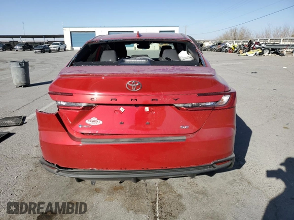 2025 Toyota Camry LE with VIN 4T1DAACK2SU098084, listed as a Copart auction lot 47142905 with 2,331 mi miles and Salvage Title. Bid and sale history available at carsss.com. Image 6.