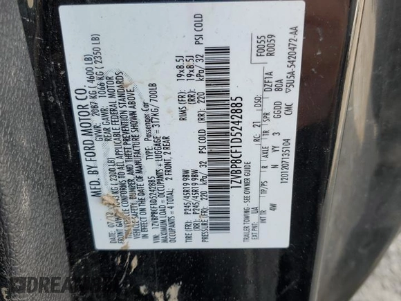 2013 Ford Mustang GT z VIN 1ZVBP8CF1D5242885, wystawiony jako Copart lot #59236015 z przebiegiem 202 443 mil mil oraz Szkoda całkowita • Salvage title. Historia ofert i sprzedaży dostępna na DreamBid. Obrazek 13.