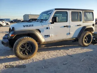 2022 Jeep Wrangler Unlimited Willys Sport with VIN 1C4HJXDM7NW145806, listed as a Copart auction lot 46851705 with 28,357 mi miles and Salvage Title. Bid and sale history available at DreamBid. Image 1.