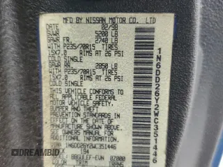 1998 Nissan Frontier XE z VIN 1N6DD26Y2WC351446, wystawiony jako Copart lot #60441815 z przebiegiem Nie podano mil oraz Szkoda całkowita • Salvage title. Historia ofert i sprzedaży dostępna na DreamBid. Obrazek 13.