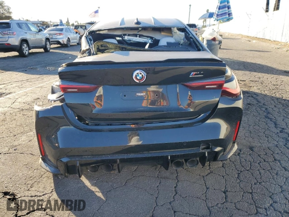 2023 BMW M4 Competition with VIN WBS33AZ09PCM29443, listed as a Copart auction lot 83428514 with 0 mi miles and Salvage Title. Bid and sale history available at carsss.com. Image 6.