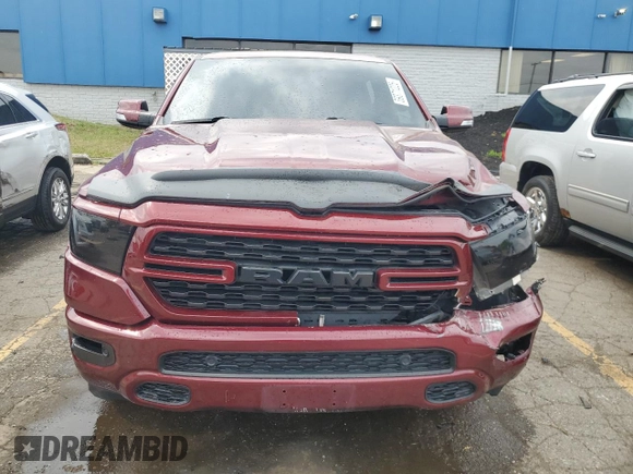2022 Ram 1500 Big Horn with VIN 1C6SRFFT3NN318490, listed as a Copart auction lot 59371225 with 35,339 mi miles and Salvage title. Bid and sale history available at DreamBid. Image 5.