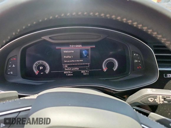 2019 Audi Q8 Premium with VIN WA1AVAF14KD021323, listed as a Copart auction lot 65992915 with 69,379 mi miles and Clean title. Bid and sale history available at DreamBid. Image 8.