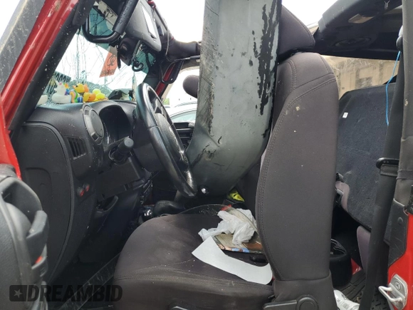 2014 Jeep Wrangler Sport with VIN 1C4AJWAG4EL205584, listed as a Copart auction lot 63671245 with Not provided miles and Salvage title. Bid and sale history available at DreamBid. Image 7.