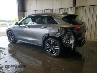 2021 Infiniti QX50 Luxe with VIN 3PCAJ5BBXMF104676, listed as a Copart auction lot 55590605 with 37,896 mi miles and Salvage title. Bid and sale history available at DreamBid. Image 2.