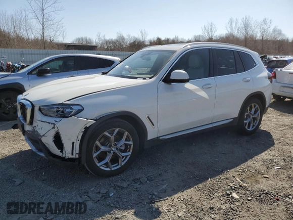 2024 BMW X3 xDrive30i with VIN 5UX53DP0XR9V54471, listed as a Copart auction lot 49241855 with 10,125 mi miles and Salvage Title. Bid and sale history available at carsss.com. Image 1.