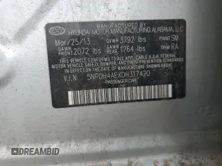 2013 Hyundai Elantra GLS z VIN 5NPDH4AEXDH317420, wystawiony jako Copart lot #54758435 z przebiegiem 88 418 mil mil oraz Szkoda całkowita • Salvage title. Historia ofert i sprzedaży dostępna na DreamBid. Obrazek 12.