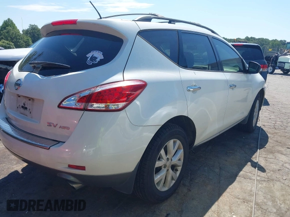 2012 Nissan Murano S with VIN JN8AZ1MW3CW202562, listed as a IAAI auction lot 40119861 with 191,924 mi miles. Bid and sale history available at carsss.com. Image 4.