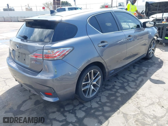 2015 Lexus CT 200h Hybrid with VIN JTHKD5BH0F2215015, listed as a IAAI auction lot 41824227 with 1 mi miles. Bid and sale history available at carsss.com. Image 4.