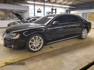 2014 Audi A8 4.0T with VIN WAUR2AFD3EN007551, listed as a Copart auction lot 84991104 with 96,099 mi miles and Salvage Title. Bid and sale history available at DreamBid. Image 1.