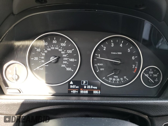 2016 BMW 3 Series 320i xDrive with VIN WBA8E5G51GNT40626, listed as a Copart auction lot 53555795 with 95,446 mi miles and Salvage Title. Bid and sale history available at carsss.com. Image 9.