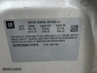 2016 Chevrolet Cruze Limited LT with VIN 1G1PE5SB4G7101810, listed as a Copart auction lot 87189354 with 128,332 mi miles and Salvage Title. Bid and sale history available at carsss.com. Image 12.