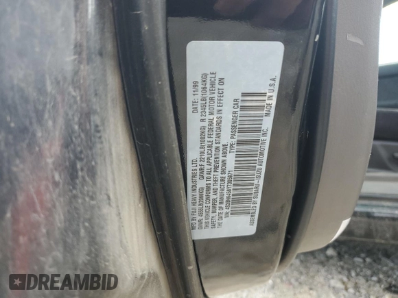 2000 Subaru Legacy with VIN 4S3BH6458Y7305971, listed as a Copart auction lot 59620325 with 135,546 mi miles and Salvage title. Bid and sale history available at DreamBid. Image 13.