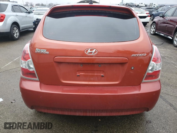 2009 Hyundai Accent Auto SE with VIN KMHCN36C49U122105, listed as a Copart auction lot 44187715 with 162,562 mi miles and Salvage Title. Bid and sale history available at carsss.com. Image 6.